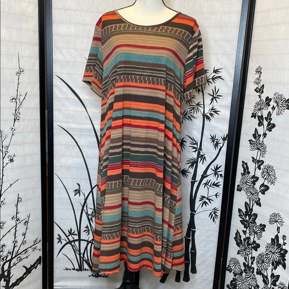 Lularoe Jessie Striped Multicolor Women's Dress. 2xl
